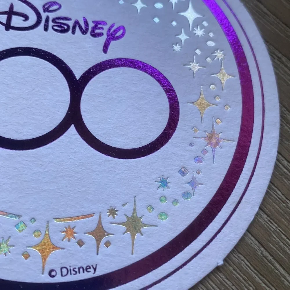 Disney 100th Year Anniversary Club 33 Foil Embossed Paper Coasters Set Of 4